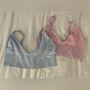 TWO BRALETTES - PINK AND BLUE